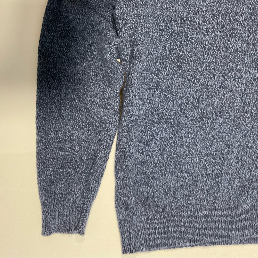 Chaps Blue Sweater with Brown Elbow Patches REMOVED BY TAILOR - Picture 5 of 13